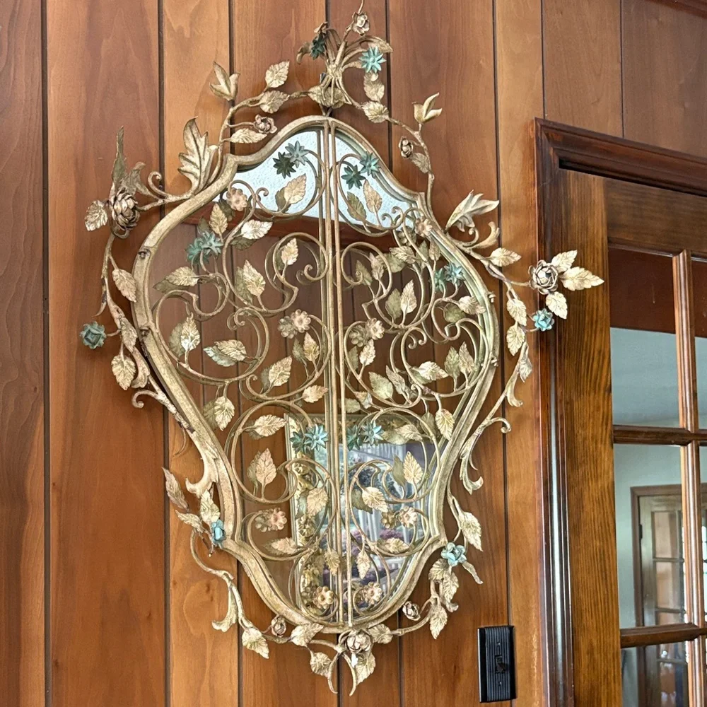 Vintage-Inspired multi colors Mirror Wall Decor Hollywood Regency.